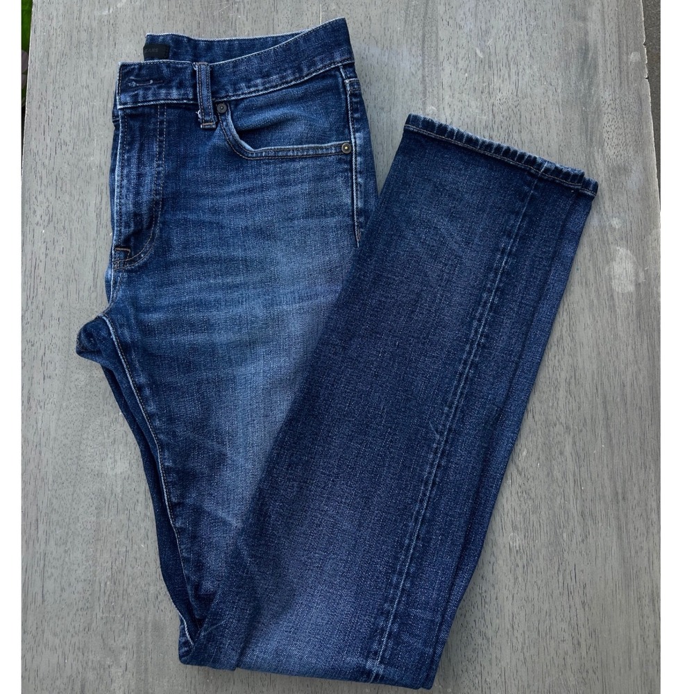 Uniqlo Slim Straight Low Rise Jeans Dark Wash Kaihara Denim 31x34 321-172728